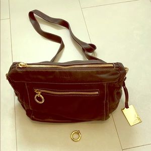 Black and gold Furla crossbody bag